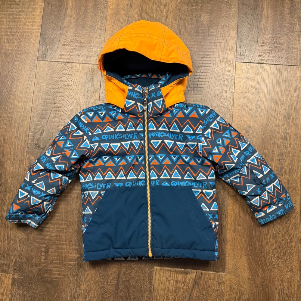 Quiksilver Little Mission Toddler Boys 2T Blue Orange 10K Snow Ski Jacket